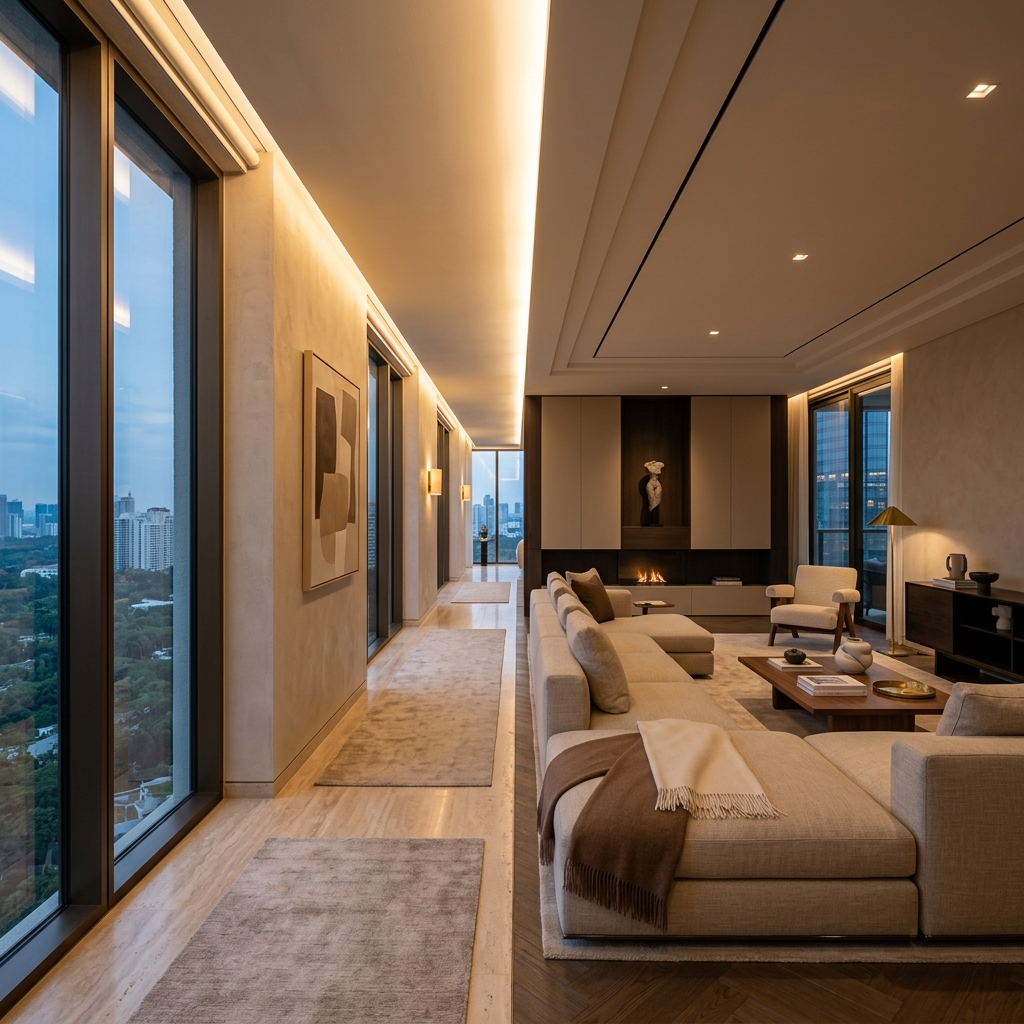 Luxury Minimalist Interior Corridor